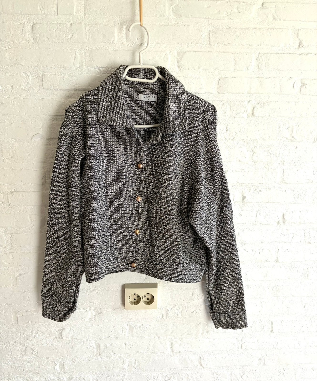 Boucle jasje Loavies, Verzenden, Zwart, Zo goed als nieuw, Jasje