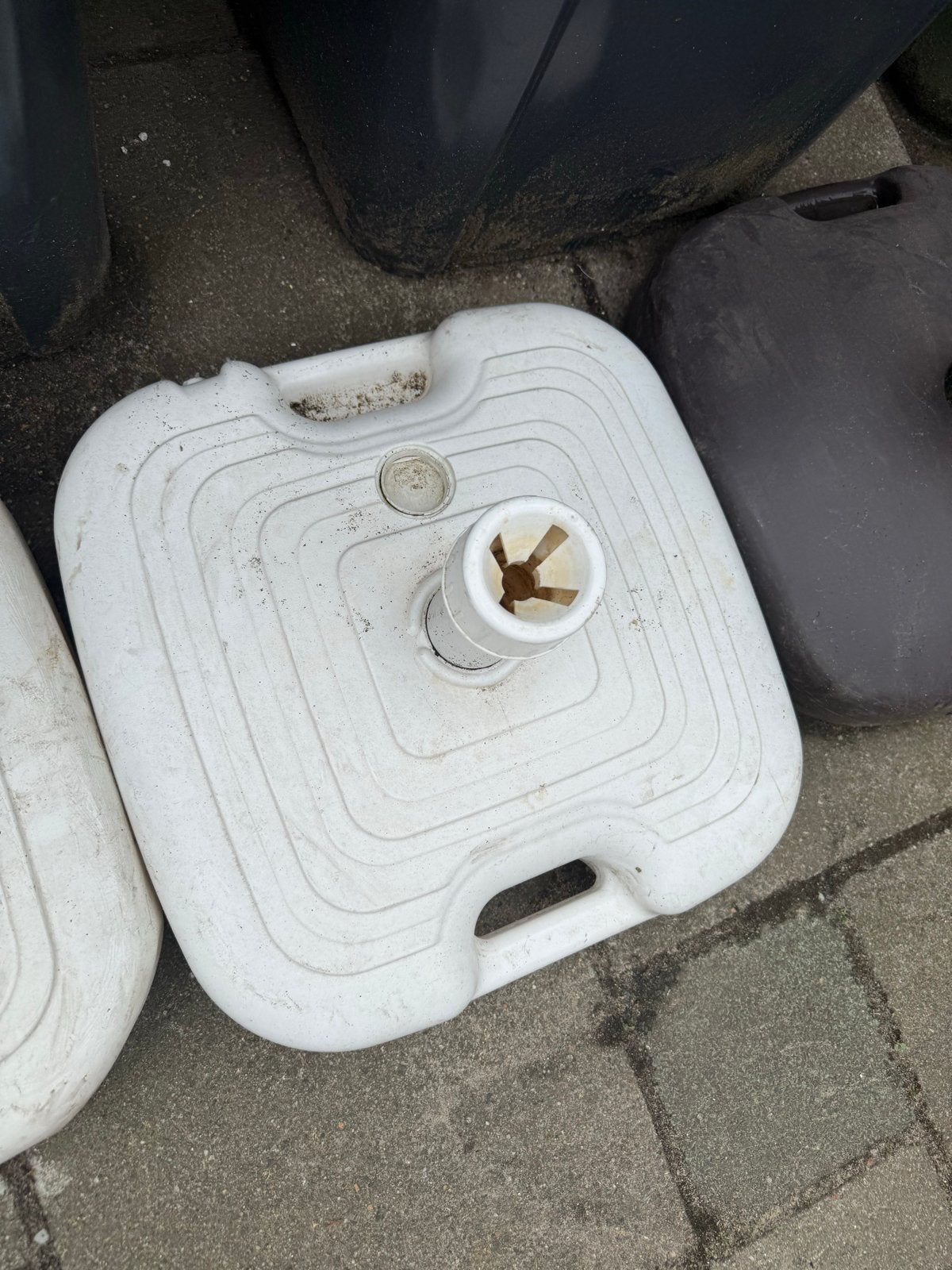Witte parasolvoet, Ophalen of Verzenden, Gebruikt, Parasolvoet