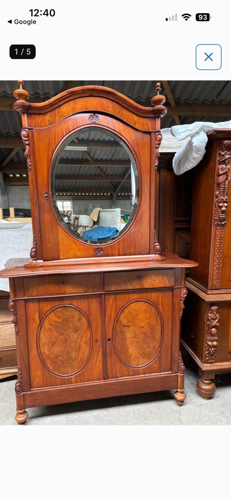 Mahoniehouten boheurkast, Antiek en Kunst, Ophalen