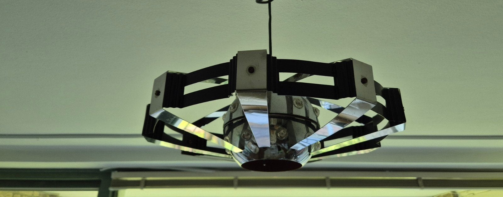 Ufo Space Age chroom vintage hanglamp, Ophalen of Verzenden, Gebruikt, E27 (groot)