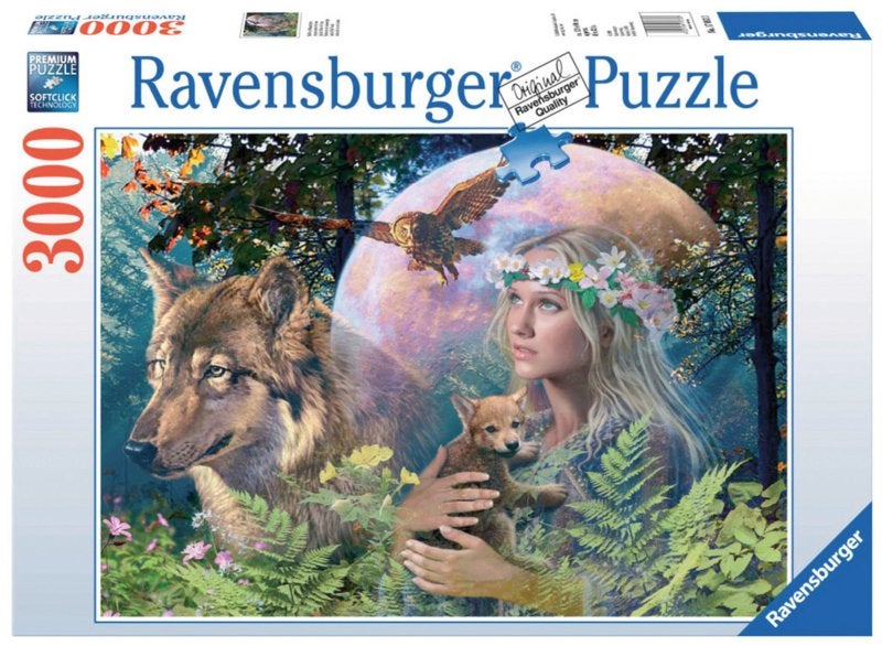 Ravensburger - Wolven in de Maneschijn - 3000 stukjee, Ophalen of Verzenden, Meer dan 1500 stukjes, Nieuw, Legpuzzel