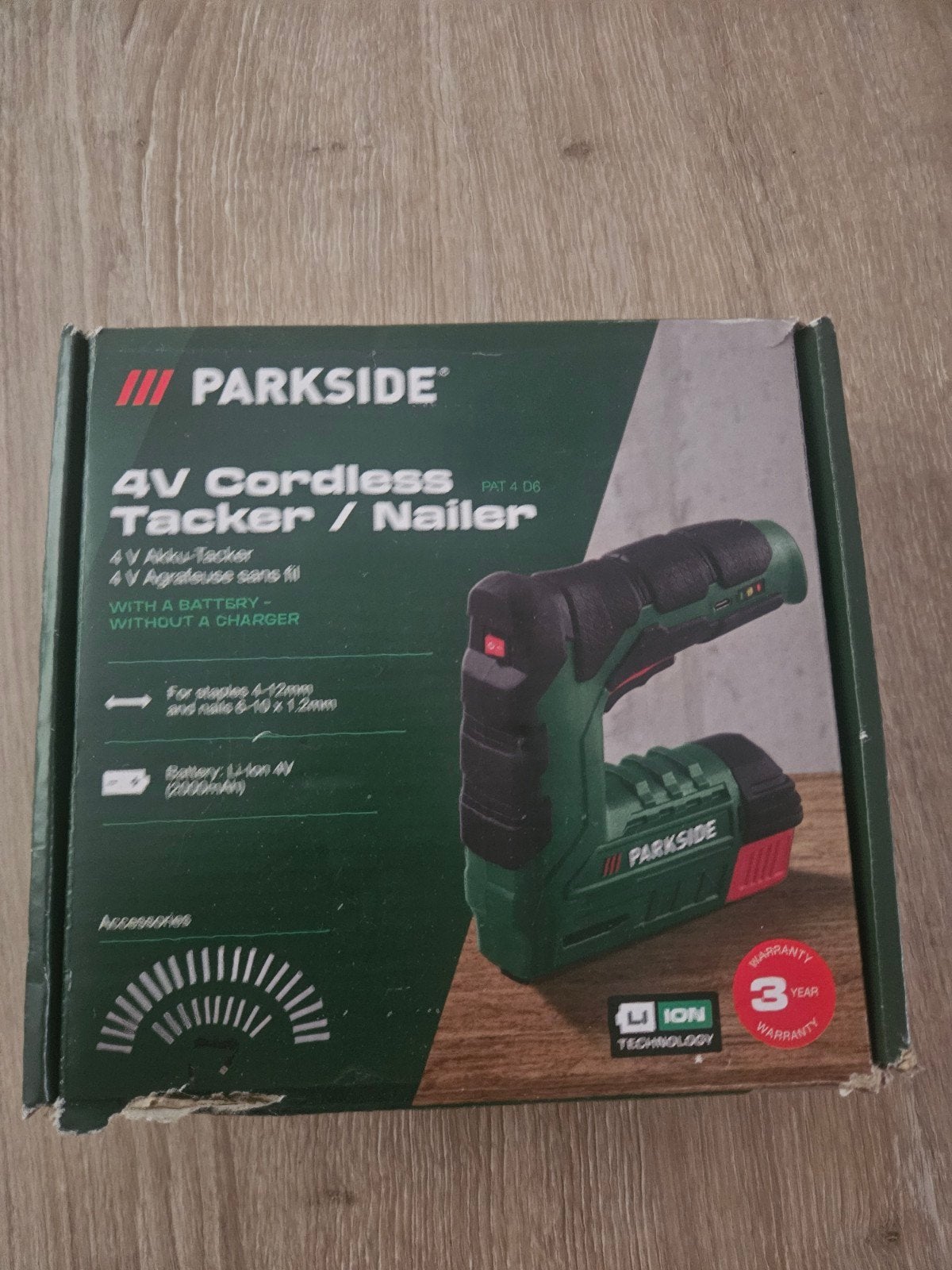 Parkside 4V Accu Tacker / Nagelaar - Zo goed als nieuw, Ophalen of Verzenden, Zo goed als nieuw