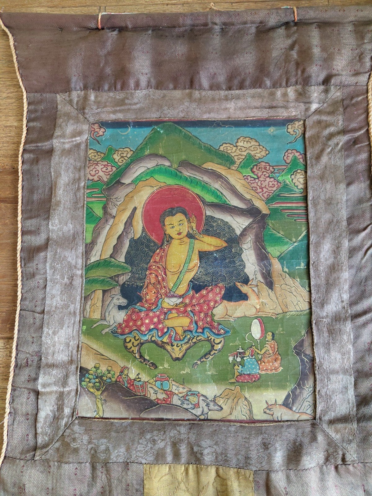 Prachtige antieke thanka van Milarepa, Ophalen of Verzenden