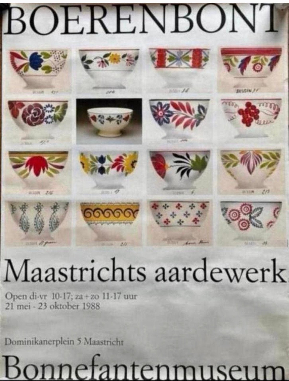 Boerenbont poster Maastrichts aardewerk, Ophalen of Verzenden, Gebruikt, A1 t/m A3