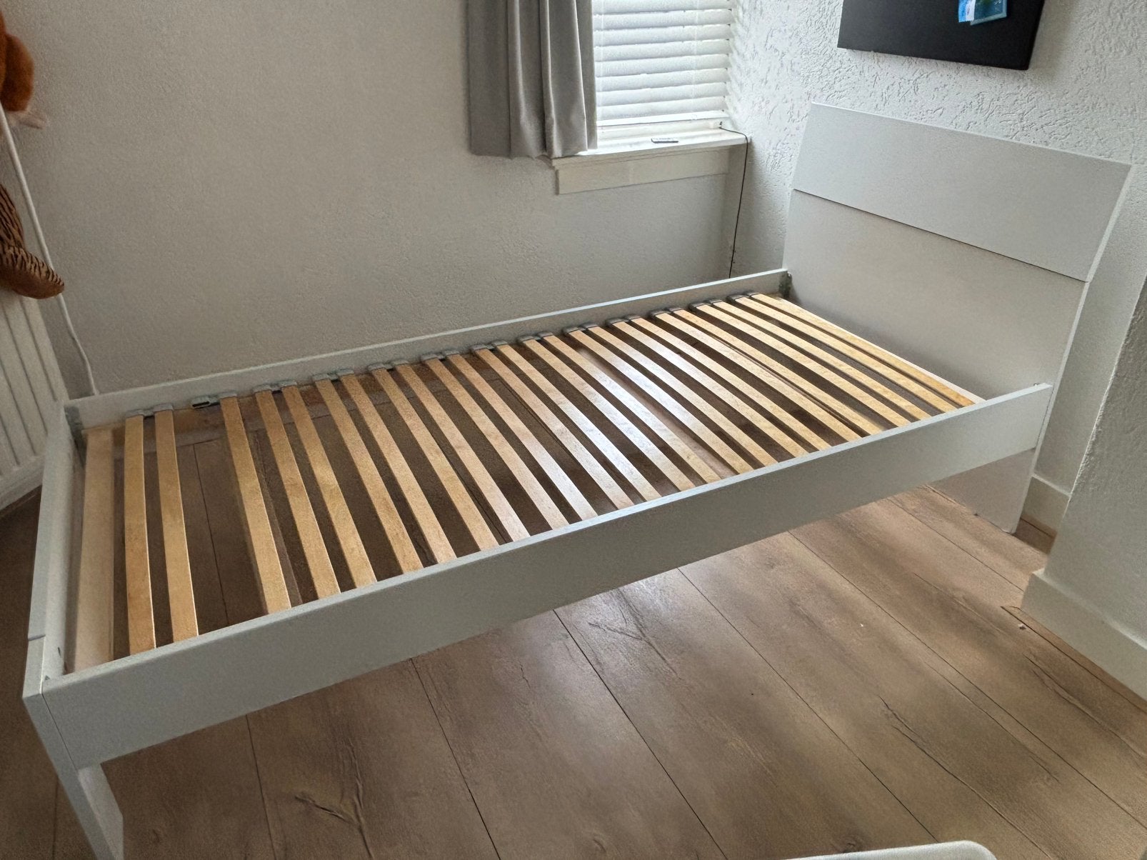 1 persoons bed, Ophalen, 90 cm, Eenpersoons, Wit