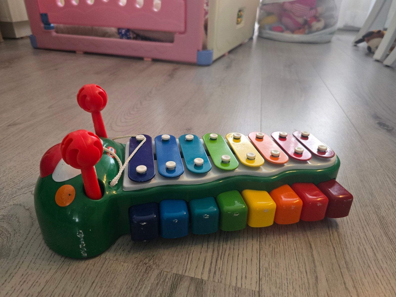 Vrolijke rups xylofoon met trekfunctie, Ophalen of Verzenden, Gebruikt, Overige typen, Met geluid