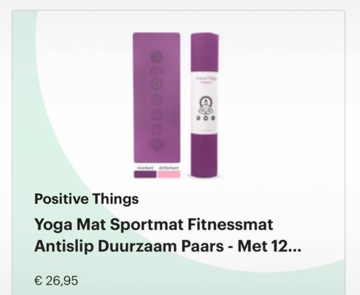 Positive Things Yoga Mat TPE Paars - Antislip & Duurzaam, Ophalen of Verzenden, Zo goed als nieuw, Yogamat