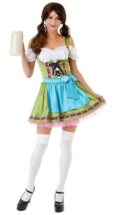 Oktoberfest Tiroler dirndl Jurk Maat XL 42/44 Carnaval Foute, Ophalen of Verzenden, Zo goed als nieuw, Carnaval