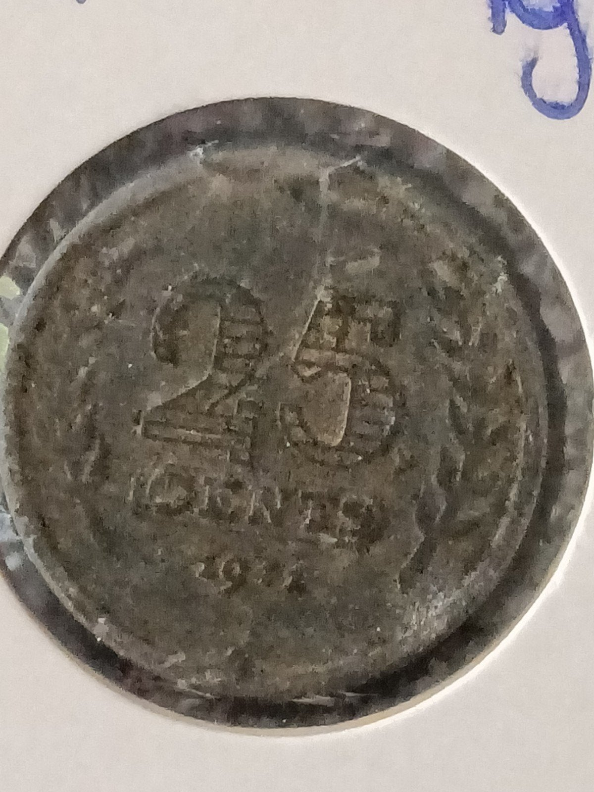25 cent 1941 zink Wilhelmina, Ophalen of Verzenden, Koningin Wilhelmina, 25 cent