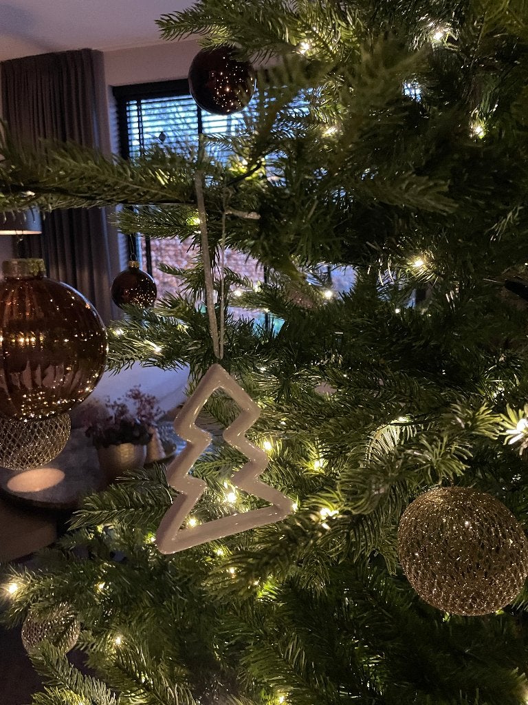 Witte stenen kerstboompjes voor in de kerstboom 5x, Diversen, Ophalen of Verzenden, Nieuw