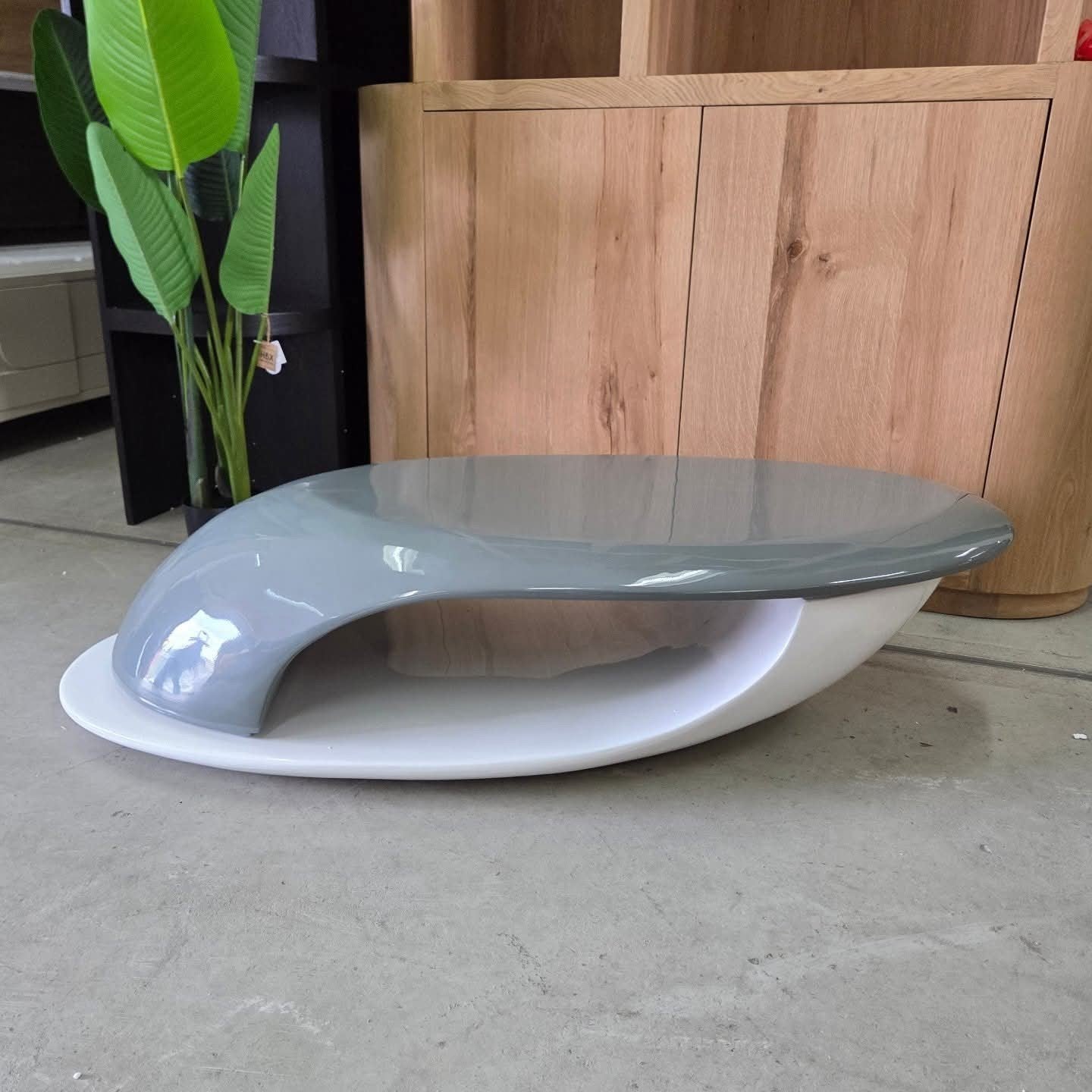 Salontafel Zan 130 x 58cm, kleur grijs / wit Artistiq Living, Ophalen, 100 tot 150 cm, ., Nieuw