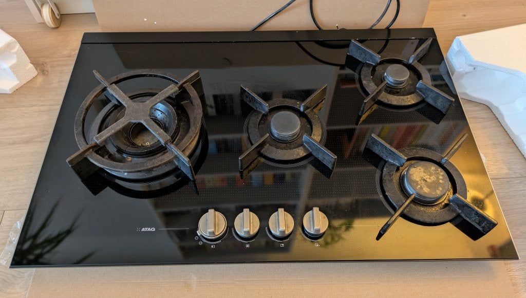 ATAG gaskookplaat HG8471MBA 80cm, Witgoed en Apparatuur, Ophalen, Gebruikt, 4 kookzones, Inbouw