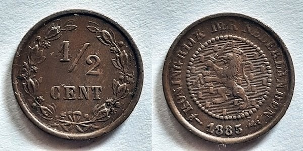 Halve cent 1885, Verzenden, Koning Willem III, Overige waardes