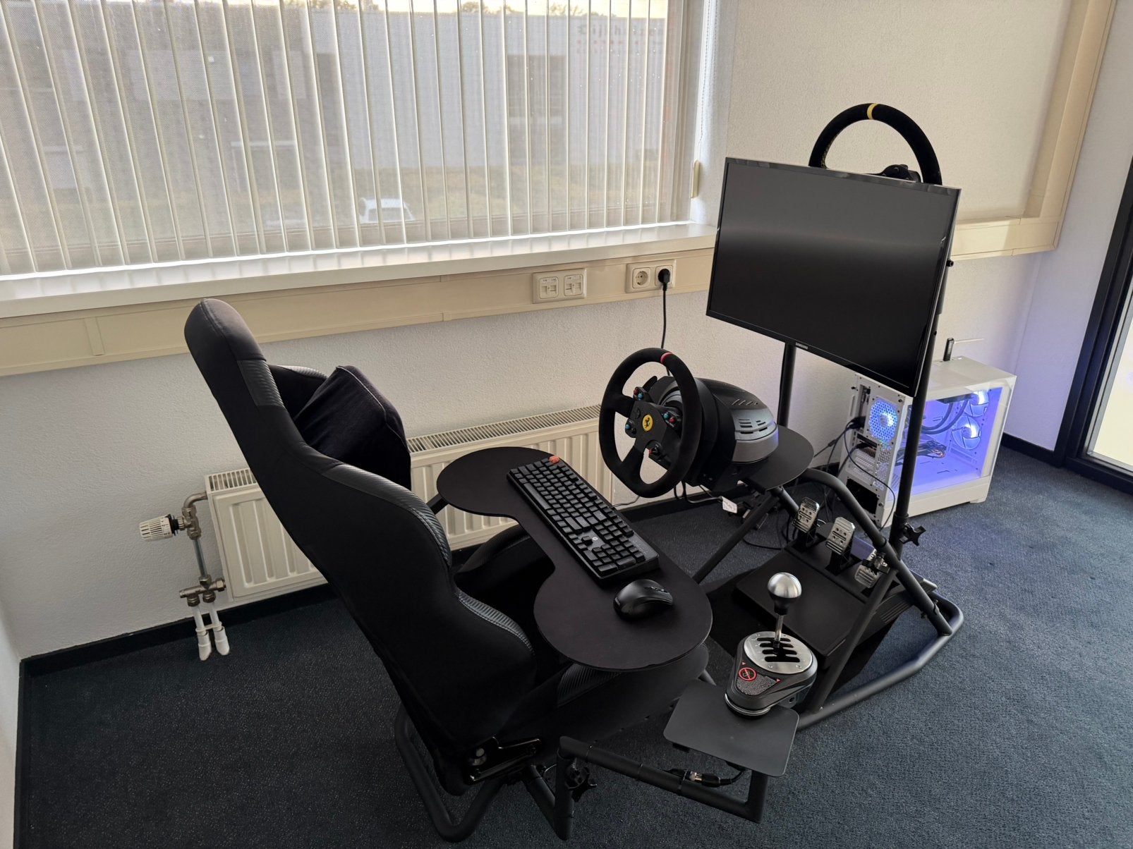 Simrace setup - Obutto oZone+Thrustmaster T300+Shifter+monit, Ophalen, Overige merken, Zo goed als nieuw
