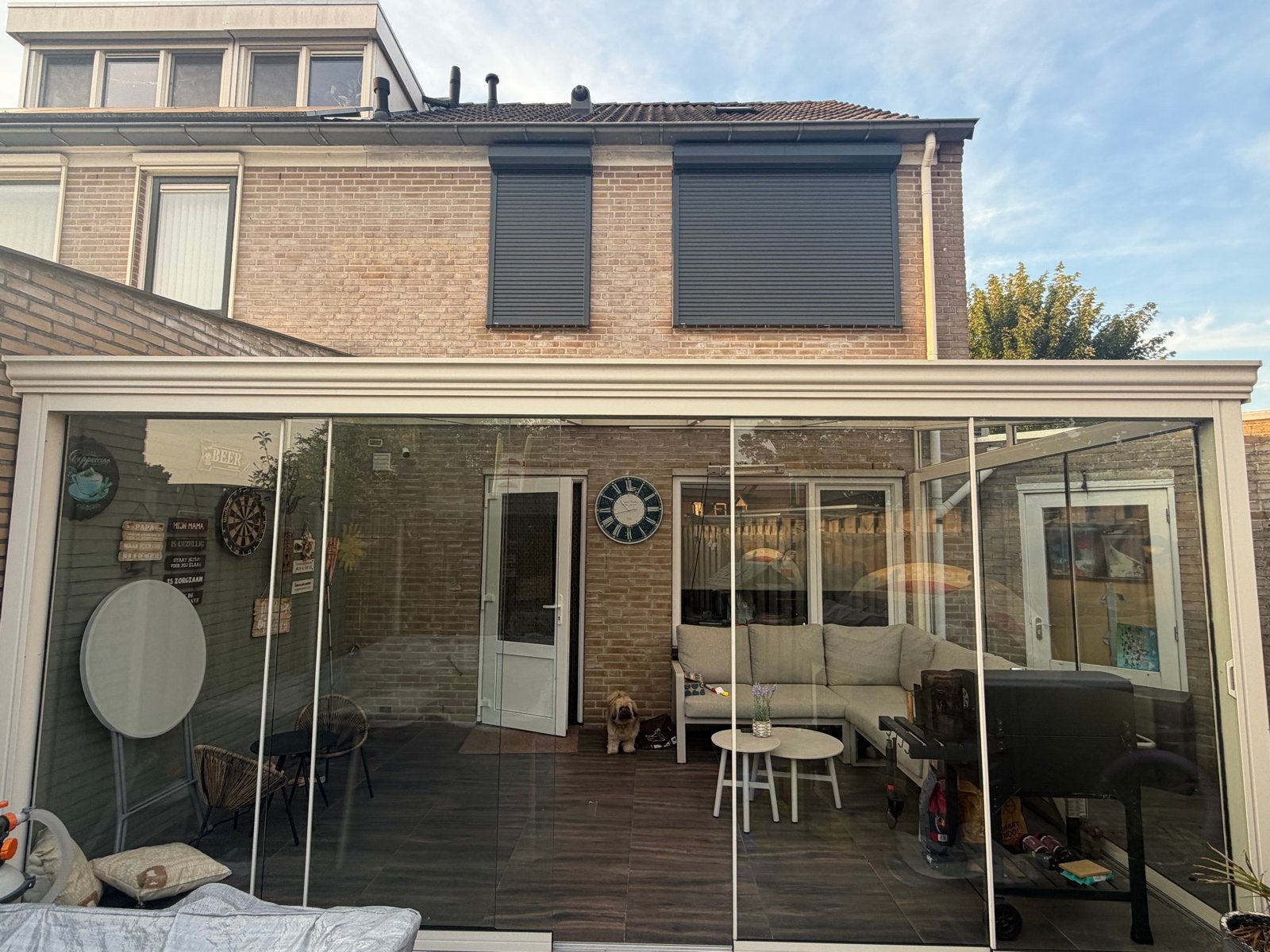 Zeer nette Veranda te koop exclusief de schuiframen, Ophalen, Gebruikt