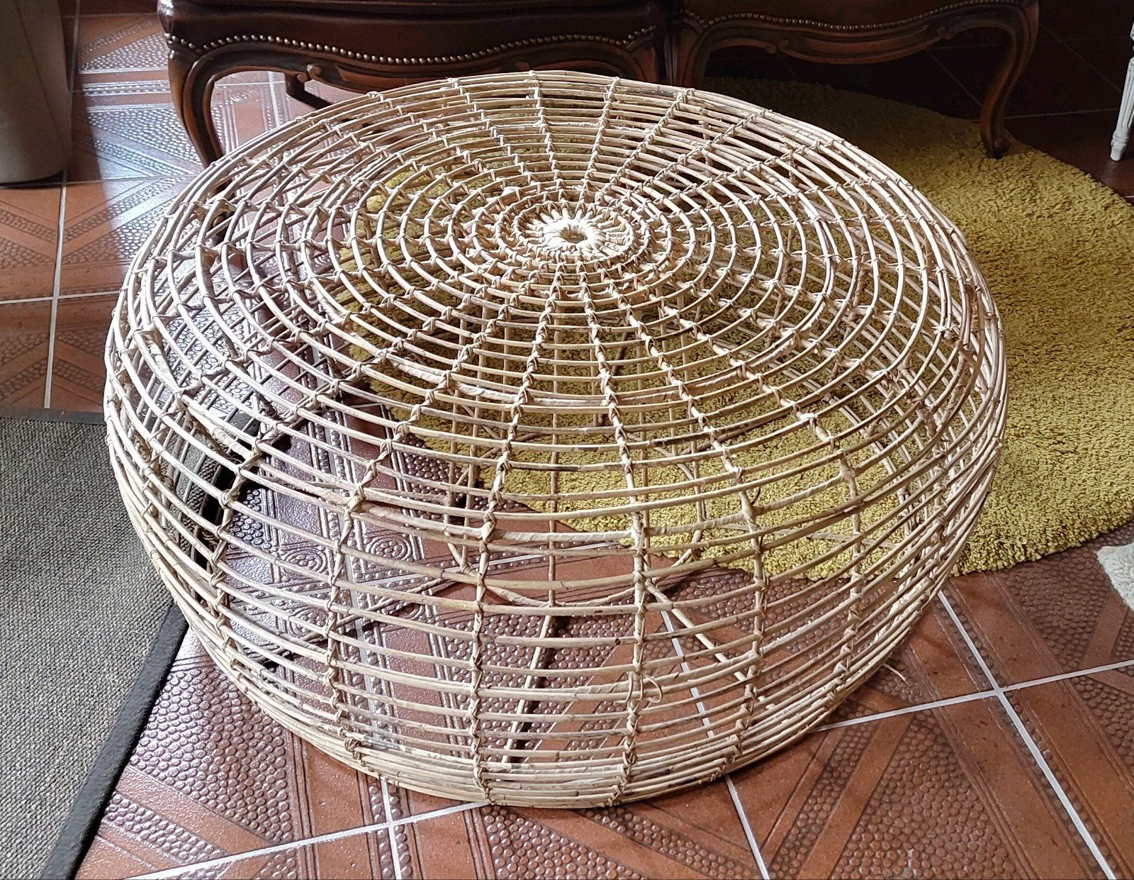 Rotan koffietafel salontafel bijzettafel, Ophalen, Rond, 50 tot 100 cm, 50 tot 100 cm