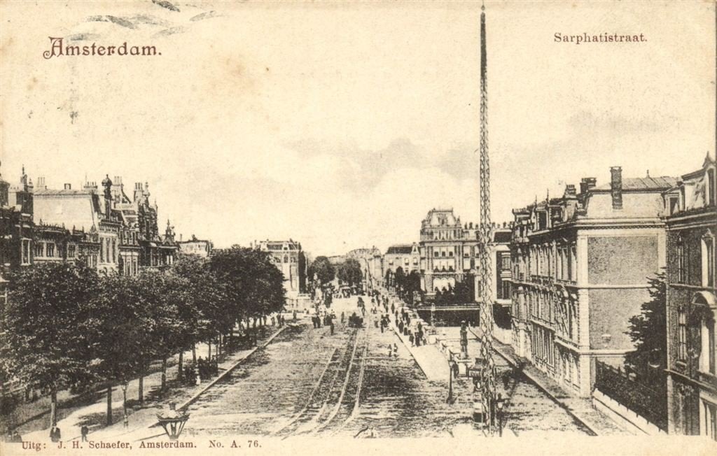 Amsterdam. - Sarphatistraat. - spoor volk - 1901 gelopen, Verzamelen, Ansichtkaarten | Nederland, Verzenden, Voor 1920, Gelopen