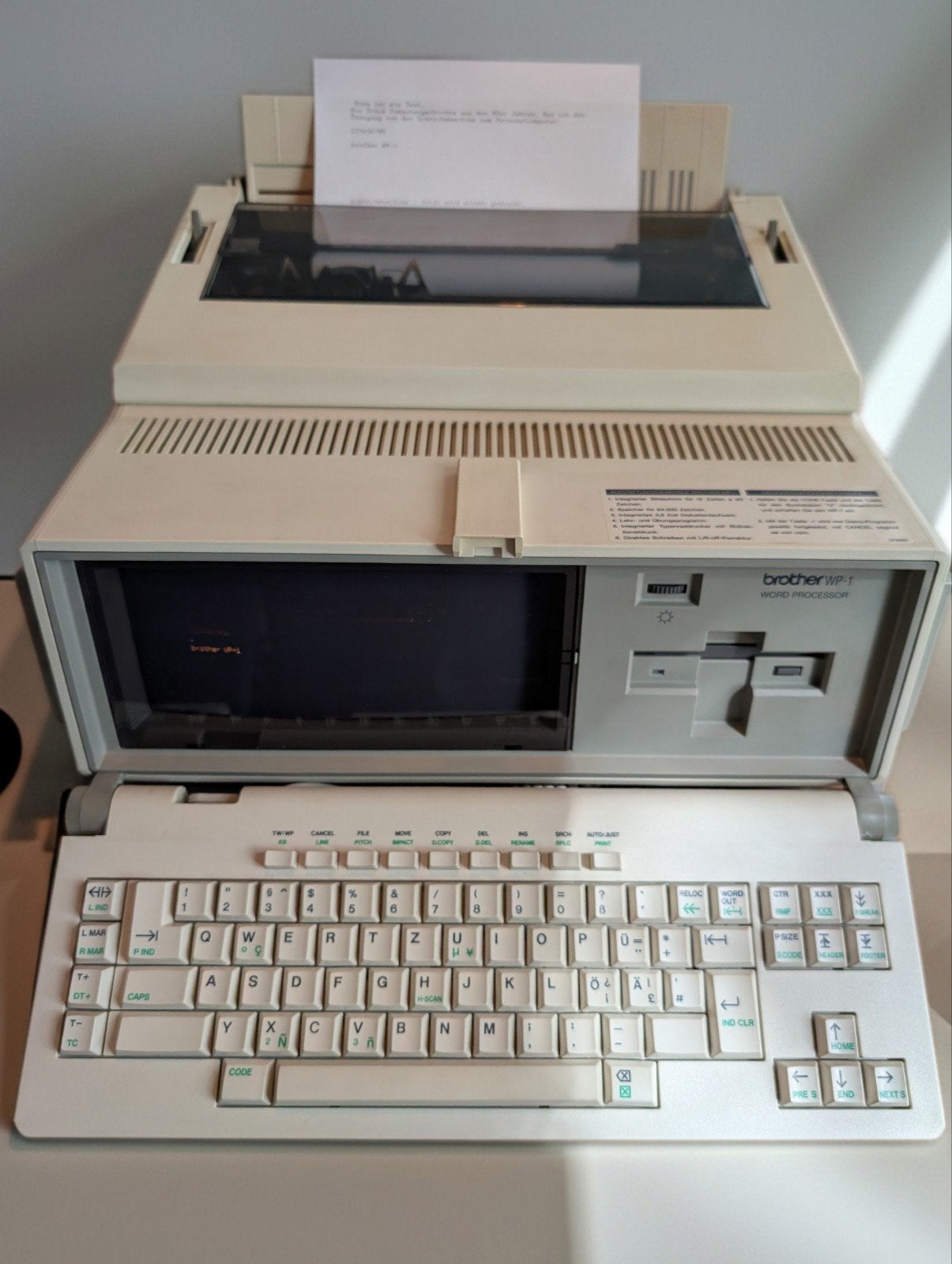 Brother WP-1 schrijfmachine , tekstsysteem, nostalgisch, 84, Ophalen, Gebruikt