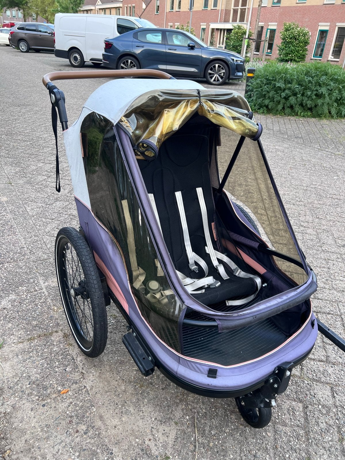 Bobike fietskar en wandelwagen, Ophalen, Gebruikt, Vering, Kinderkar