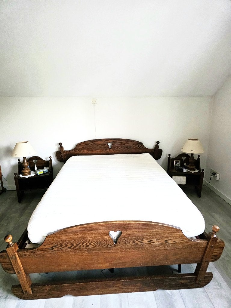 Te koop bed., Ophalen, Gebruikt, Bruin, Tweepersoons