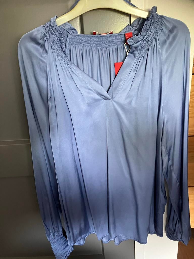 Blauwe blouse Esprit met smock details, maat S, Kleding | Dames, Blouses en Tunieken, Nieuw, Maat 36 (S), Blauw, Ophalen of Verzenden