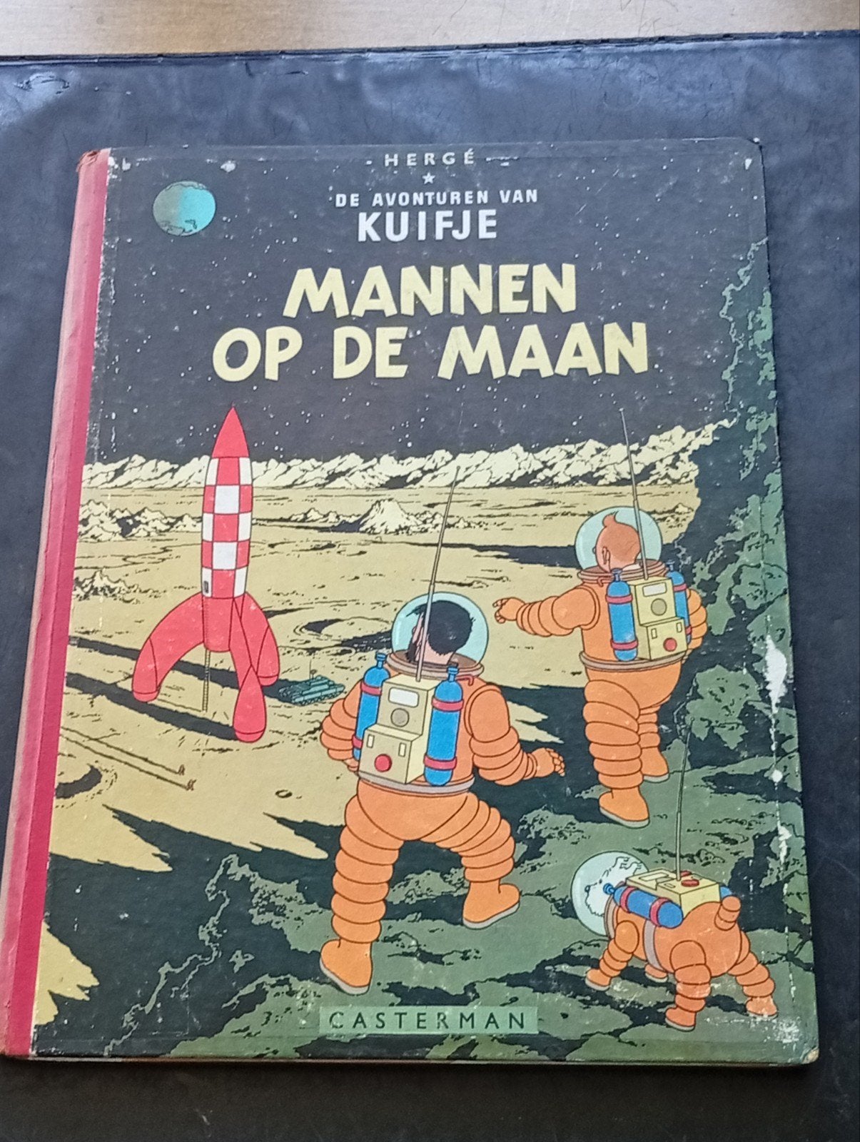 Kuifje: Mannen op de Maan, complete Hardcover uit 1954!!, Eén stripboek, Ophalen of Verzenden, Gelezen