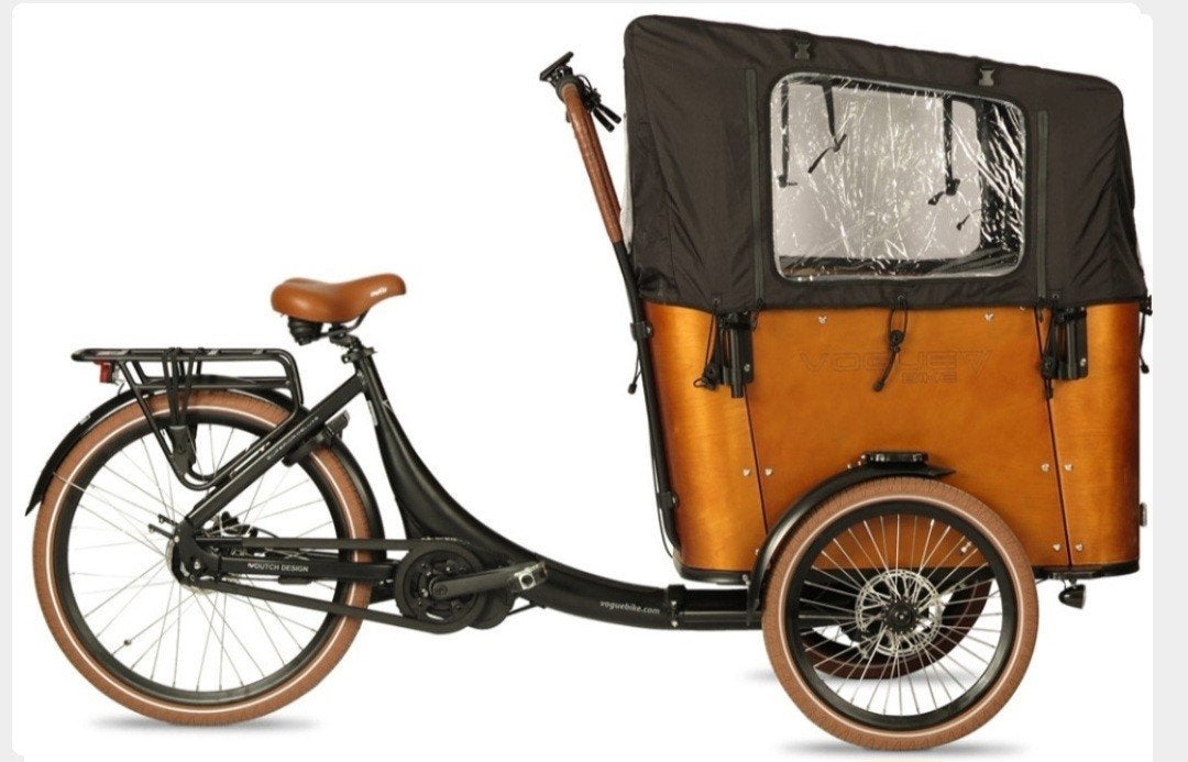 Mooie vogue carry 3 Bakfiets met Huif - Ideaal voor Kinderen, 4 kinderen of meer, Gebruikt, Elektrisch, Schijfrem