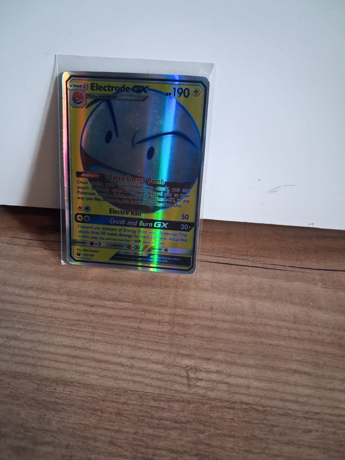 Electrode-GX 155/168 Holofoil Pokemonkaart, Ophalen of Verzenden, Zo goed als nieuw, Losse kaart, Foil