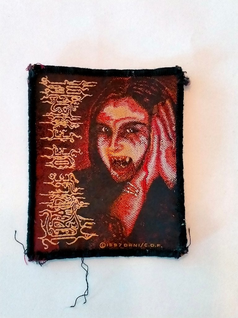 Cradle of Filth vampire 1997 vintage muziek patch embleem, Verzenden, Gebruikt, Kleding
