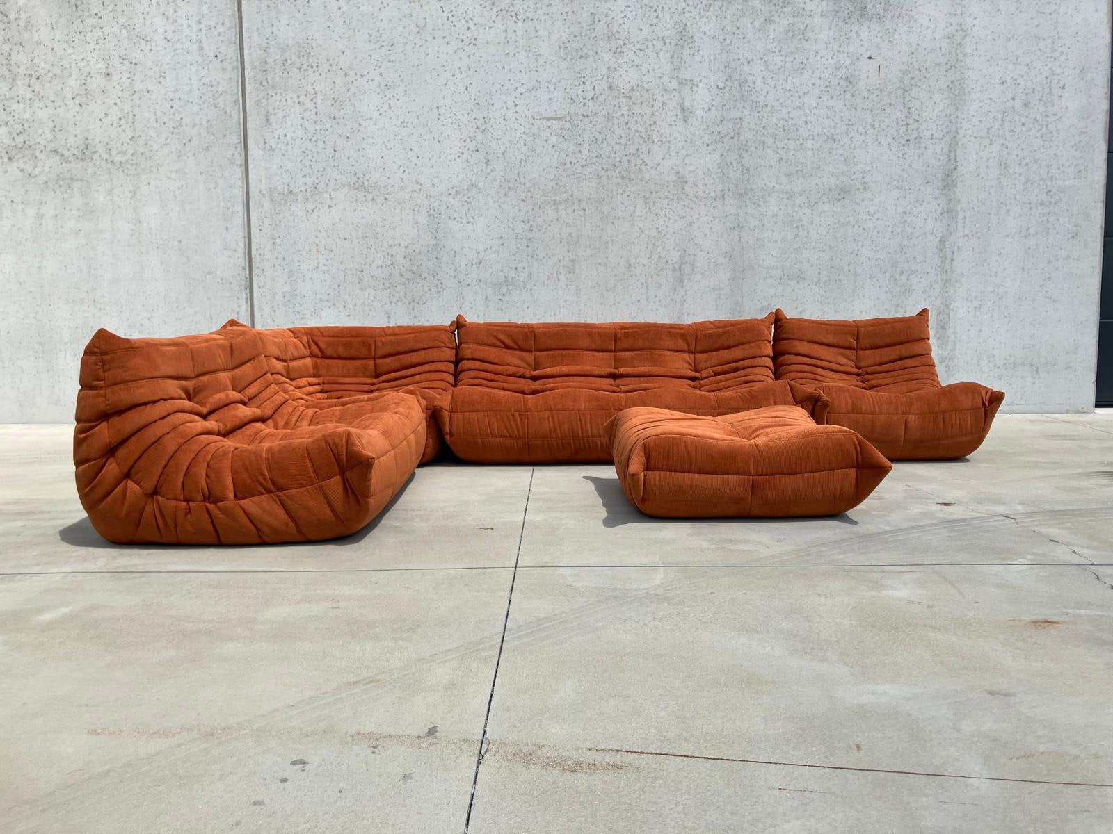 Burnt Orange Togo modular seating corner sofa, new condition, Ophalen of Verzenden, B&B Italia knoll ligne roset cassina artifort sede vitra leolux