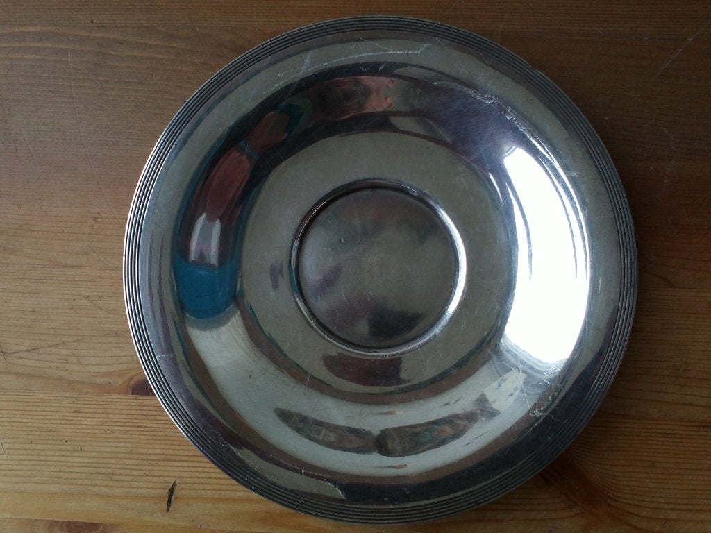 Mooi antiek silverplate bord of schotel uit Engeland 17 cm., Antiek en Kunst, Ophalen of Verzenden