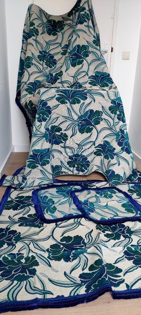 Luxe Vintage Jacquard Sprei &  XXL Grand Foulard deken sprei, Eu, Eenpersoons, Overige materialen, Ophalen of Verzenden