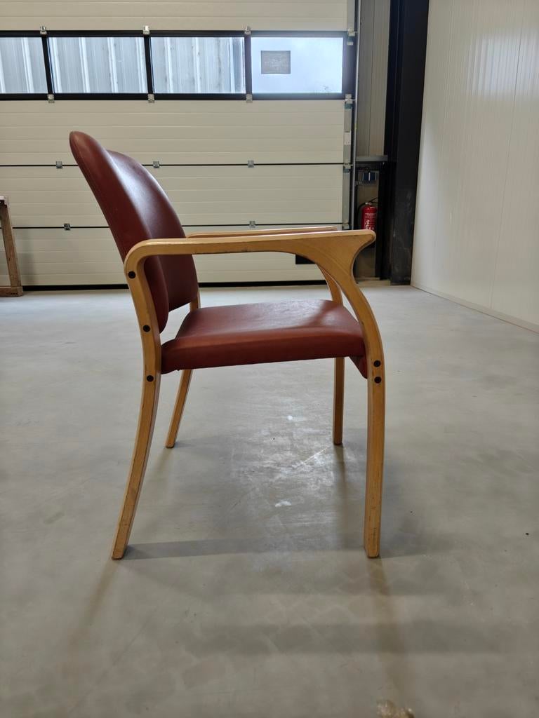 6 Robuuste Bureaustoelen van Nep-leer - Comfortabel & Stevig, Ophalen, Gebruikt, Bruin, Onbekend