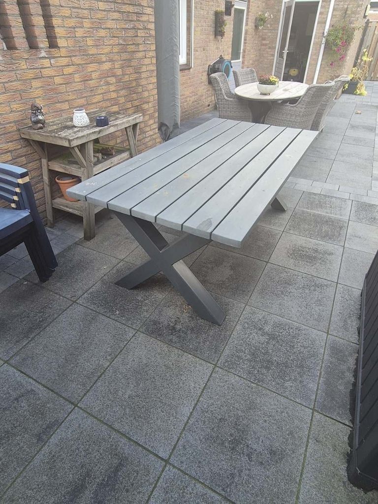 Tuintafel, Tuin en Terras, Ophalen, Gebruikt, Rechthoekig, Metaal