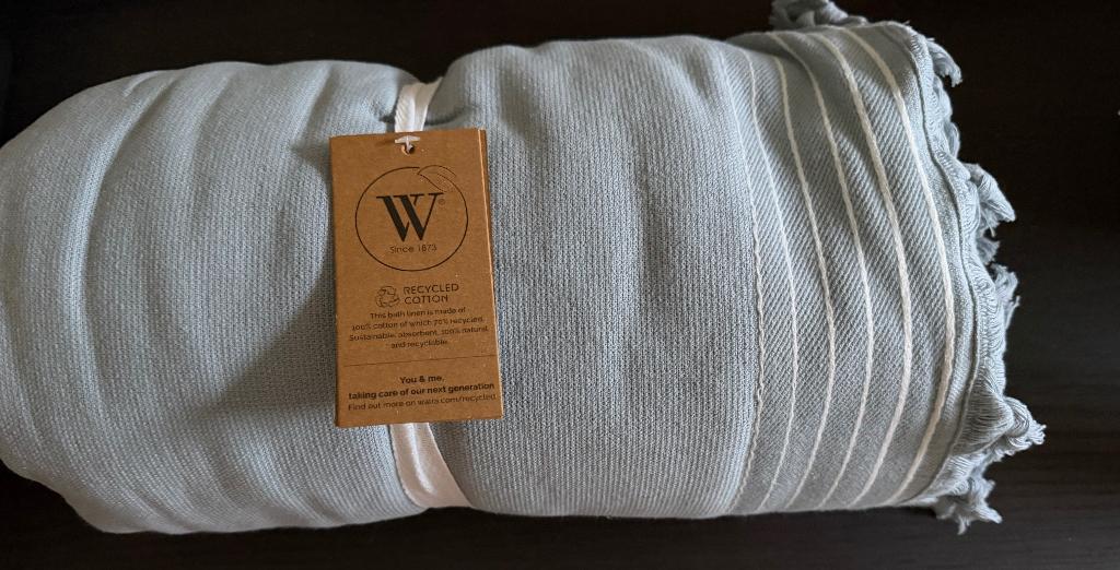 Nieuwe Walra Remade Cotton Hamamdoek XL – 200x200 cm – Blauw, Huis en Inrichting, Ophalen of Verzenden, Nieuw, Blauw, Handdoek