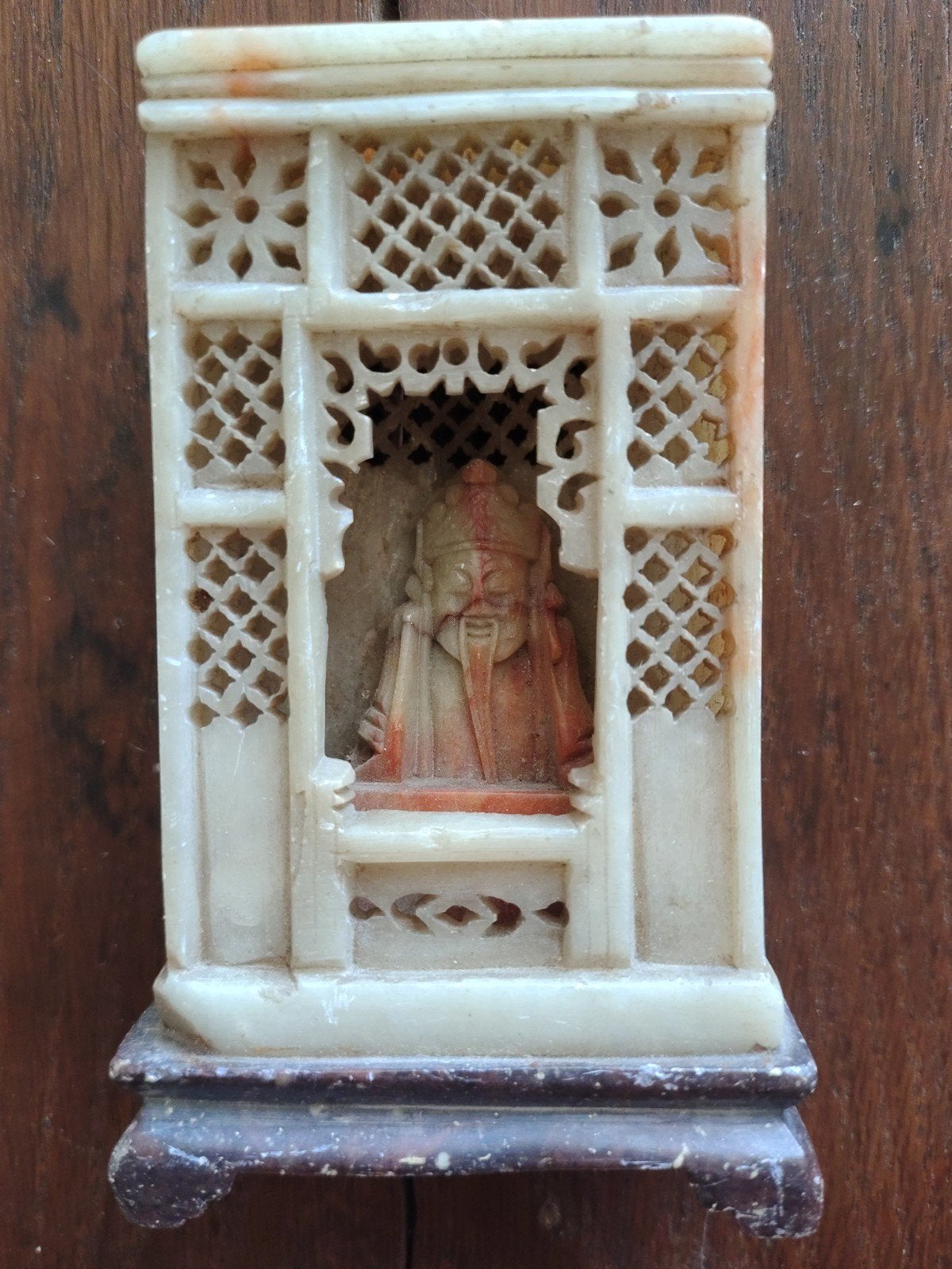 Antiek Chinees Reisaltaar / Schrijn van Speksteen - Ca. 1900, Ophalen of Verzenden