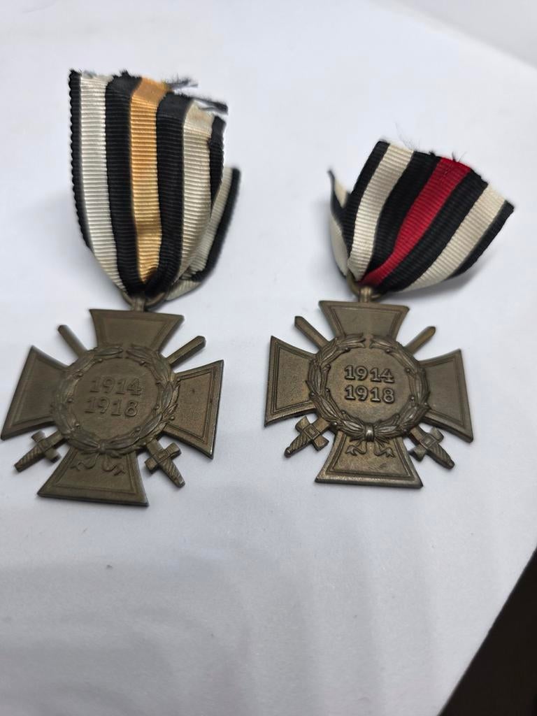 2x Duitsland WO1 Eregedenkeniskruis 1914-1918, Verzamelen, Ophalen of Verzenden, Landmacht, Duitsland