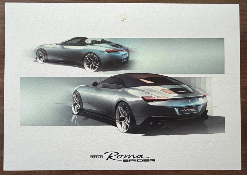 Lithografie Ferrari Roma Spider, Ophalen of Verzenden