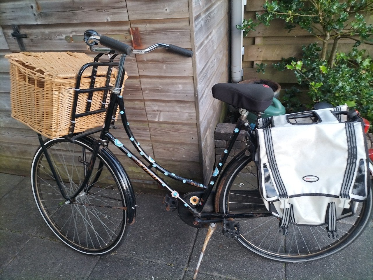 Weduwe fiets met mandje - Werkt nog naar behoren, Terugtraprem, Ophalen, Overige merken, 53 tot 56 cm