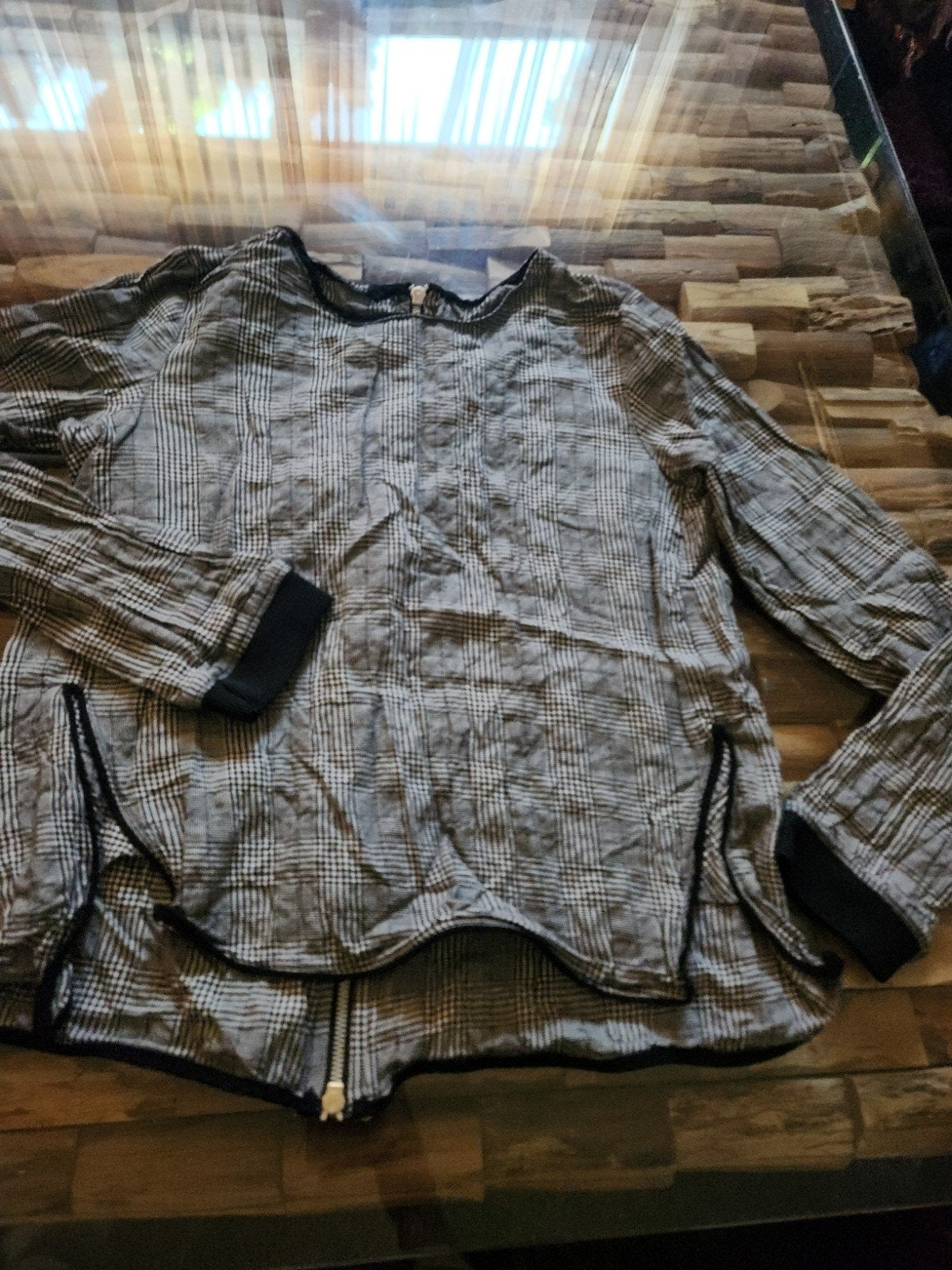 Zara Basic Collection geruite blouse met rits S/XS, Ophalen of Verzenden