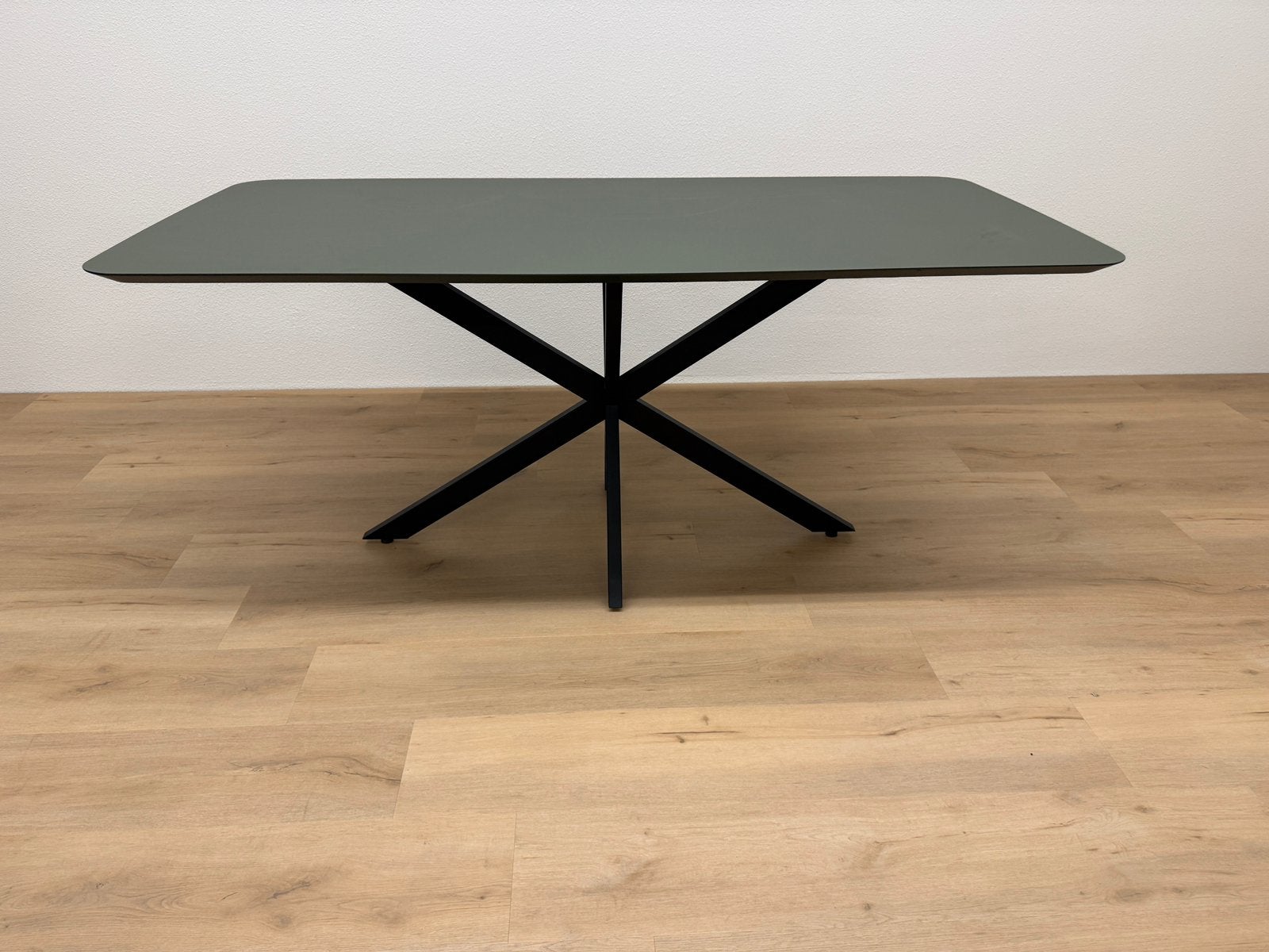 Rechthoekige eettafel 180x90 - Groen HPL - Direct Leverbaar, Huis en Inrichting, Zo goed als nieuw, 150 tot 200 cm, Rechthoekig