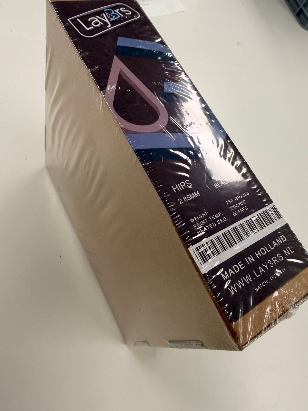 Lay3rs HIPS Filament Zwart 2.85mm 750g - Nieuw, Ophalen of Verzenden, Nieuw, Filament