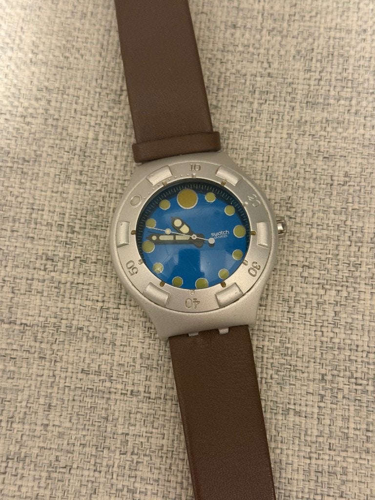 Swatch Irony Scuba 200 Aluminium, Ophalen, Overige materialen, Gebruikt, Polshorloge