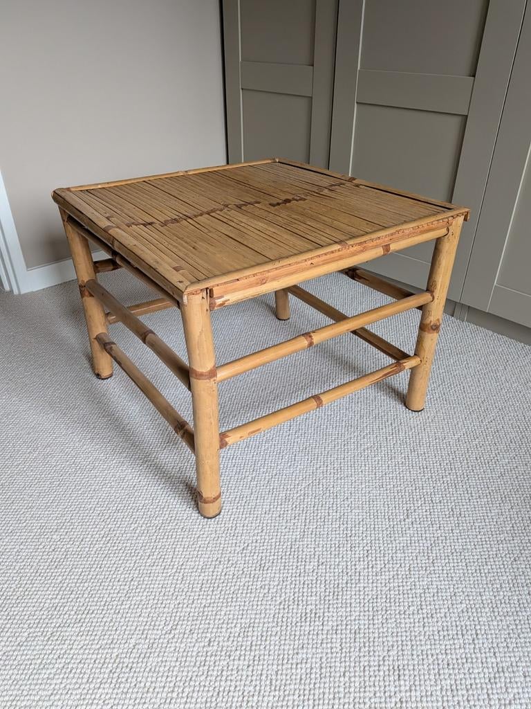 Vintage bamboe salontafel, Ophalen, Minder dan 55 cm, Gebruikt, Overige materialen