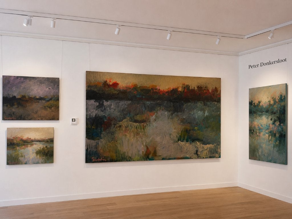 Peter Donkersloot groot schilderij 120x200 Landschap, Olieverf, Landschap, Ophalen, Op houten frame
