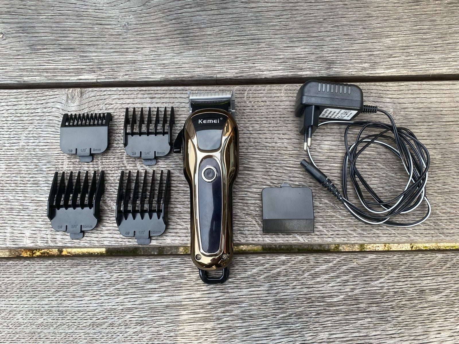 Kemei KM-1990 oplaadbare tondeuse met opzetstukken, Ophalen of Verzenden, Zo goed als nieuw, Tondeuse