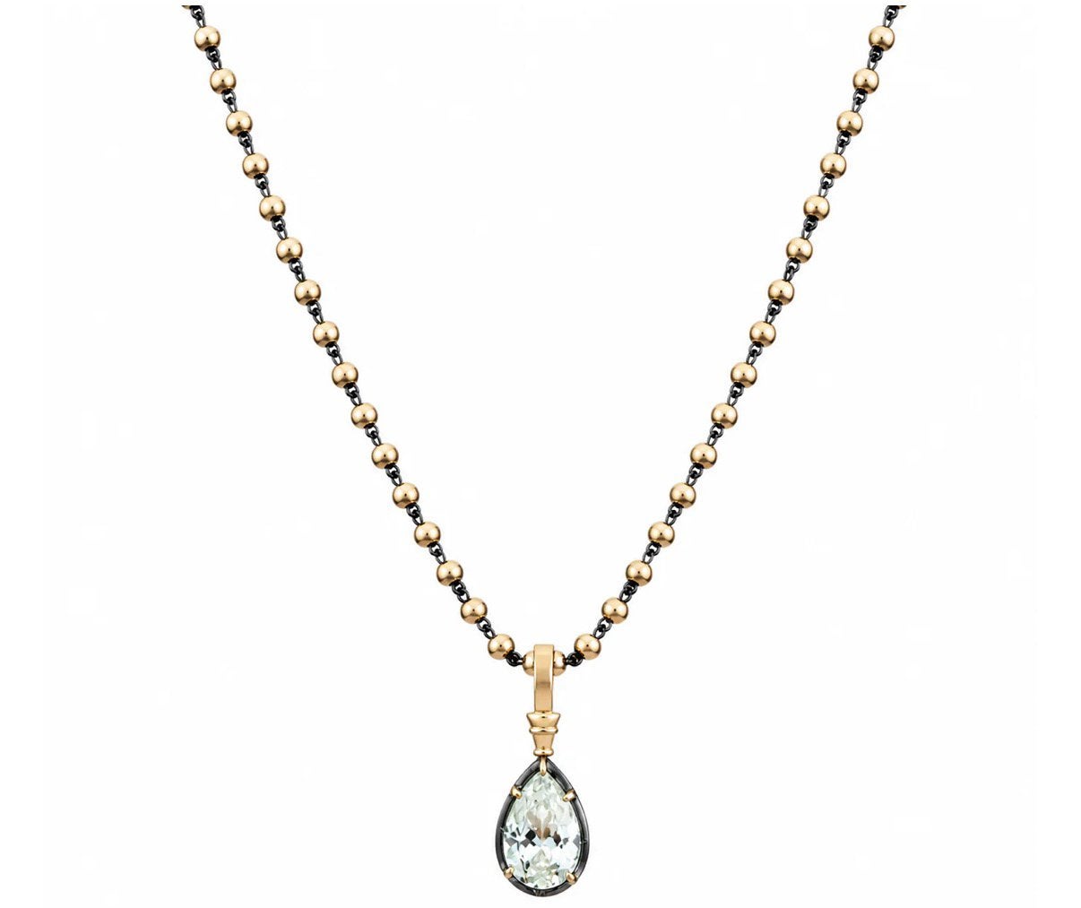 Antique beaded met saffier pear necklace nieuw! Inc.ver, Verzenden, Nieuw, Met edelsteen, Goud