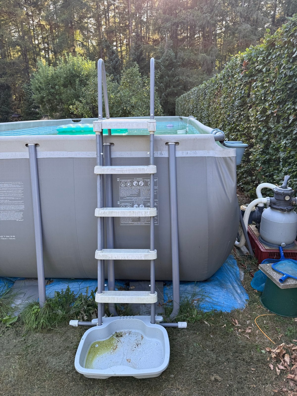 Intex opzetzwembad met zandfilterpomp en toebehoren, Gebruikt, 200 tot 300 cm, Rechthoekig, Ophalen