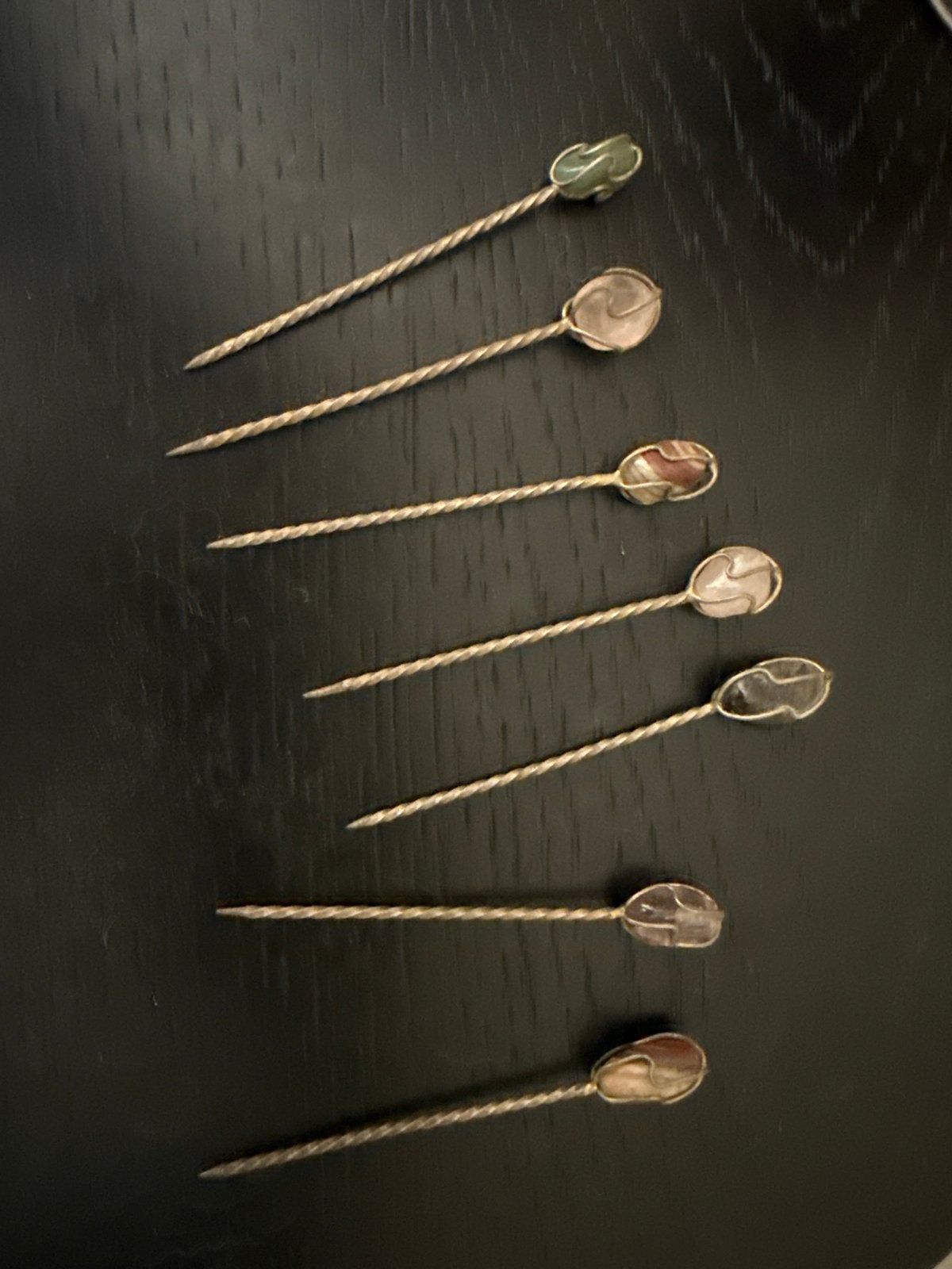 Set van 7 Kristallen Roerstaafjes met Edelstenen, Ophalen of Verzenden