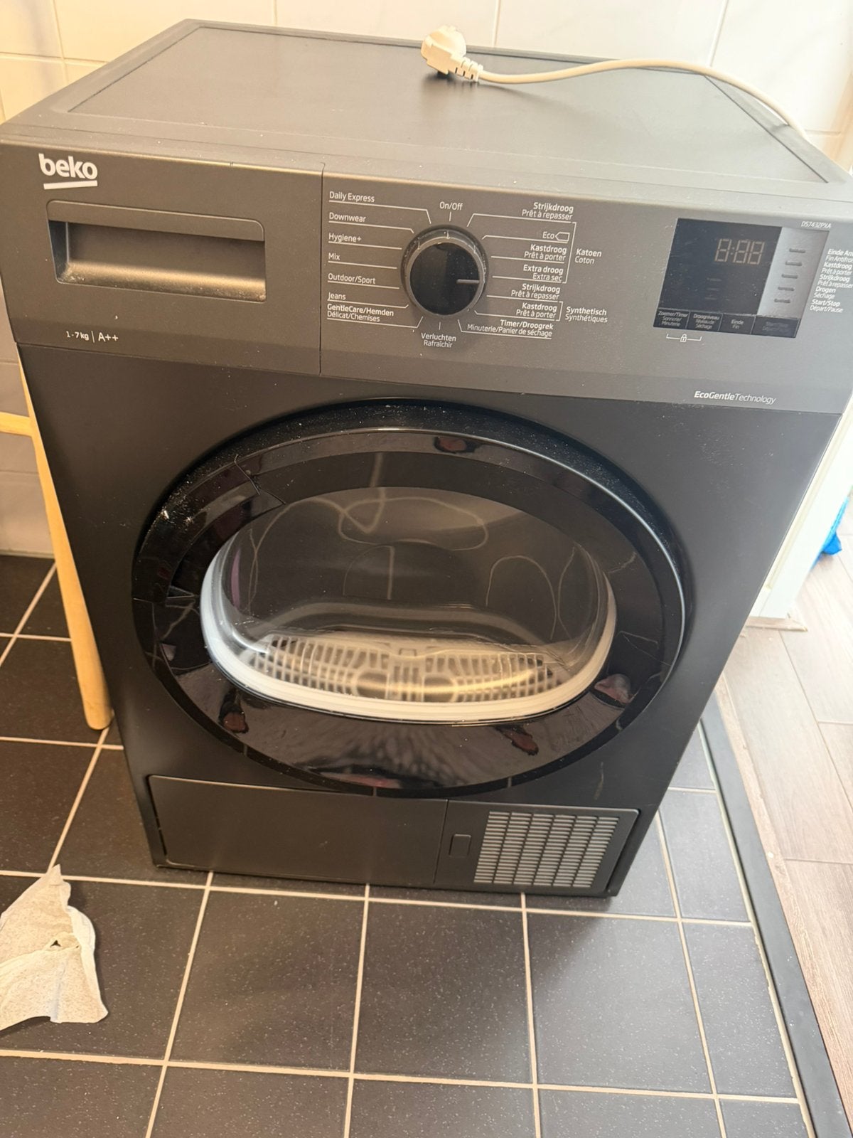 Beko wasdroger, Witgoed en Apparatuur, Wasdrogers, Ophalen, 6 tot 8 kg, Gebruikt, 85 tot 90 cm